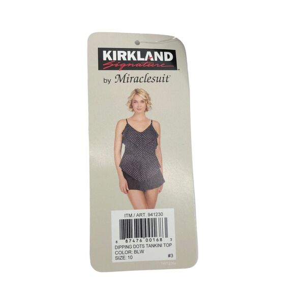 NEW Kirkland Signature by Miraclesuit Tankini Top 10 Ruffle Polka Dot Swimsuit - Picture 10 of 11